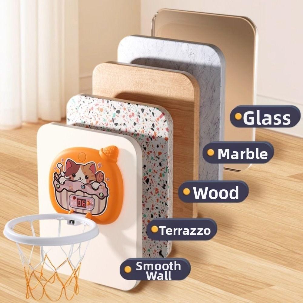Wall Mount Kids Basketball Hoop Mini Basketball Training Toy Cartoon Basketball Board Home Use