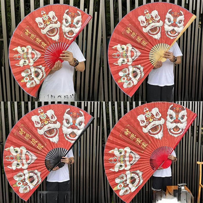 Chinese Decoration Folding Fan Classical Wall Mount Oversized Cloth Folding Fan Living Room Decorative Chinese Peking Opera