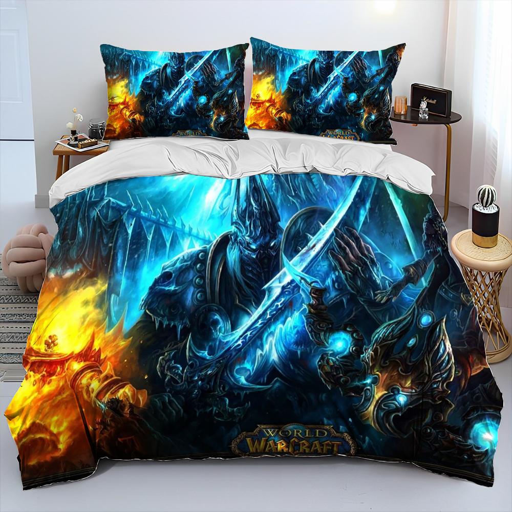 World of Warcraft, WOW, Игровой Комплект Постельного Белья, Пододеяльник, Комплект для Кровати, Покрывало, Наволочка, Комплект Постельного Белья размера Кинг, Квин