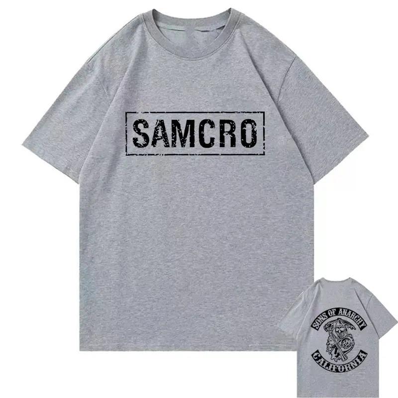 Футболка с принтом «Сыны анархии» SAMCRO для мужчин и женщин, трендовая хип-хоп-рок-футболка большого размера с коротким рукавом, летние хлопковые футболки, одежда, топы