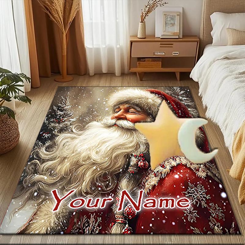 1PC Custom Name Christmas Spirit In Winter Theme Floor Mat Ideal for Living Room, Game Rooms, Office, Bedroom,Floor Mat Playful Design104