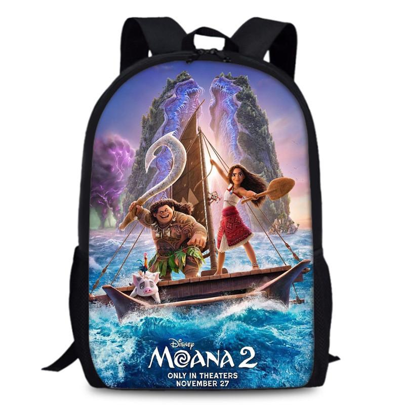 Disney Moana School Backpack Set With Lunch Bag Pencil Case Oxford Fabric Breathable For Elementary Students
