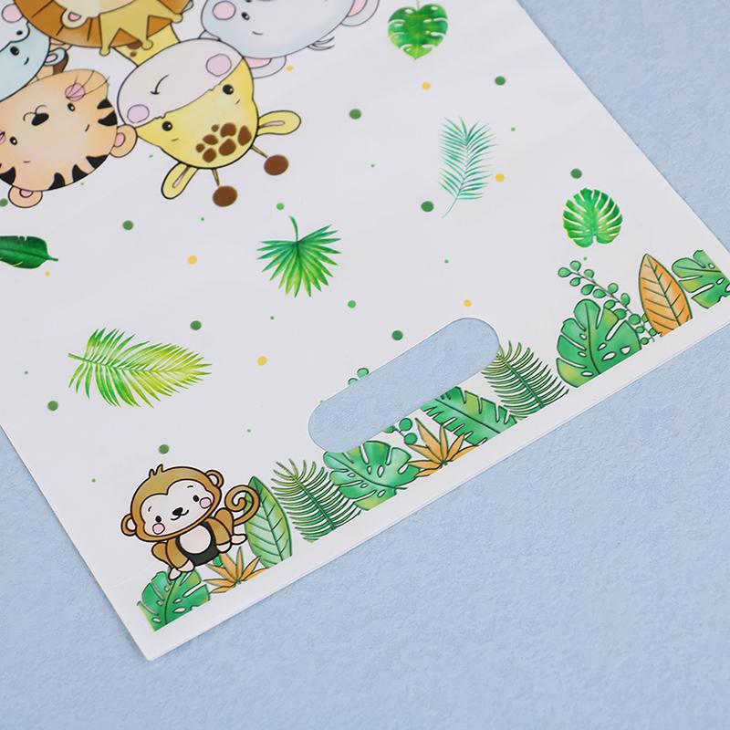 10Pcs Jungle Safari Zoo Party Theme Candy Gift Bag Birthday Party Packaging Bags Kids Baby Shower Decoration Favors Supplies