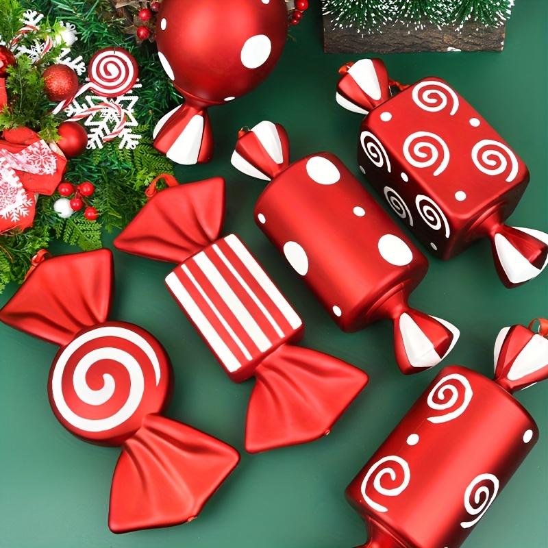 Christmas Decoration 30cm Red Candy Props Christmas Tree Ornaments, Set of 2