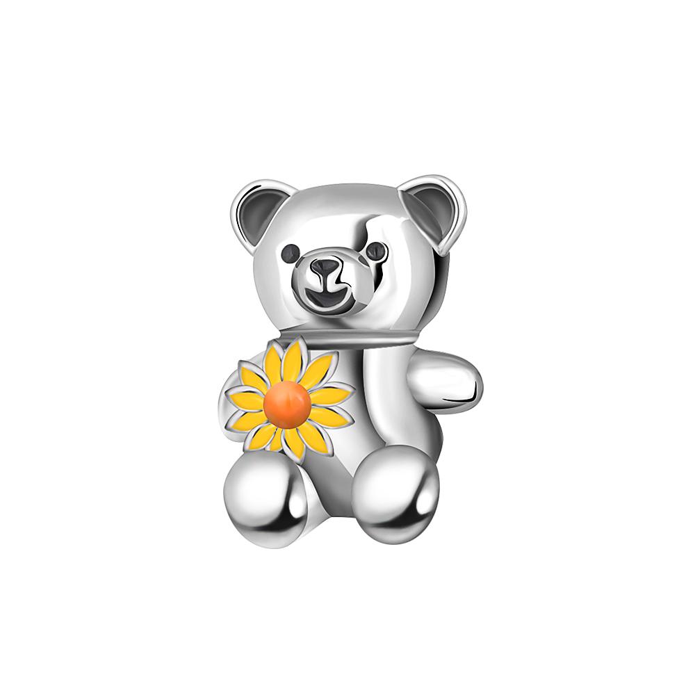 Новая медная подвеска Шарм подсолнух Медведь Клевер на удачу Бусина Подходит для оригинального женского браслета Фиолетовый виноград Подвесные украшения Подарок