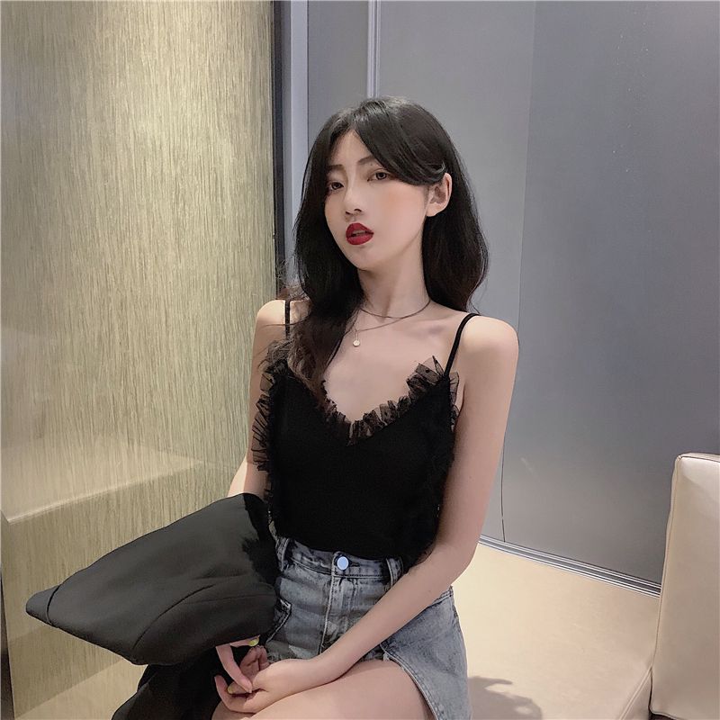 Летний кружевной жилет для похудения, верхняя одежда, универсальная майка с V-образным вырезом, базовый слой