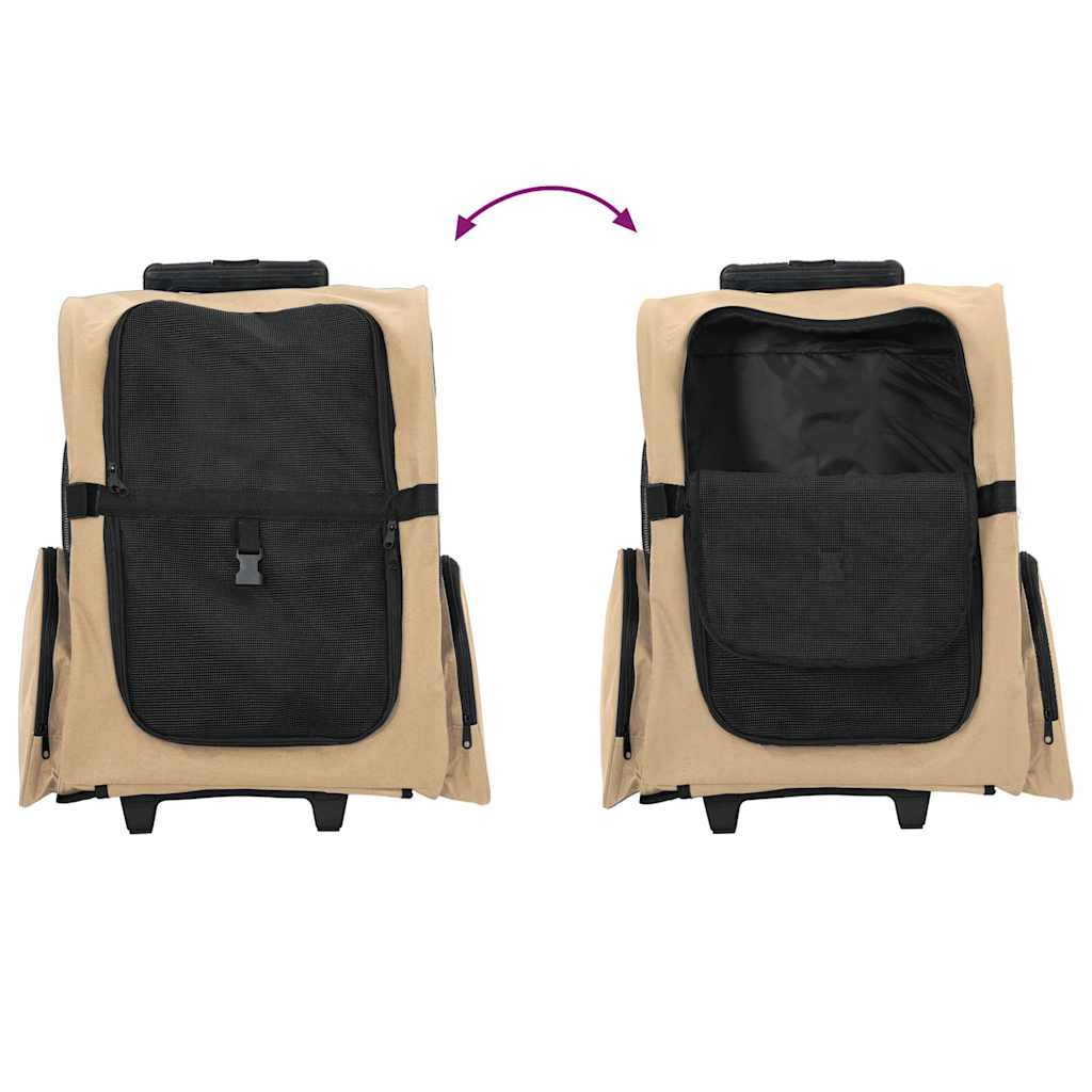 3 in 1 Pet Trolley Beige 48 x 32 x (57 106) cm Oxford Fabric