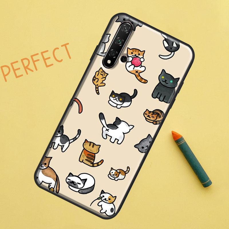 Забавные милые кошки Для Huawei Nova 8i 12i 11i 12s Y73 Y72 Y61 Y91 Y90 Y70 Y60 9 10 SE P30 P40 Lite P60 Pro Чехол