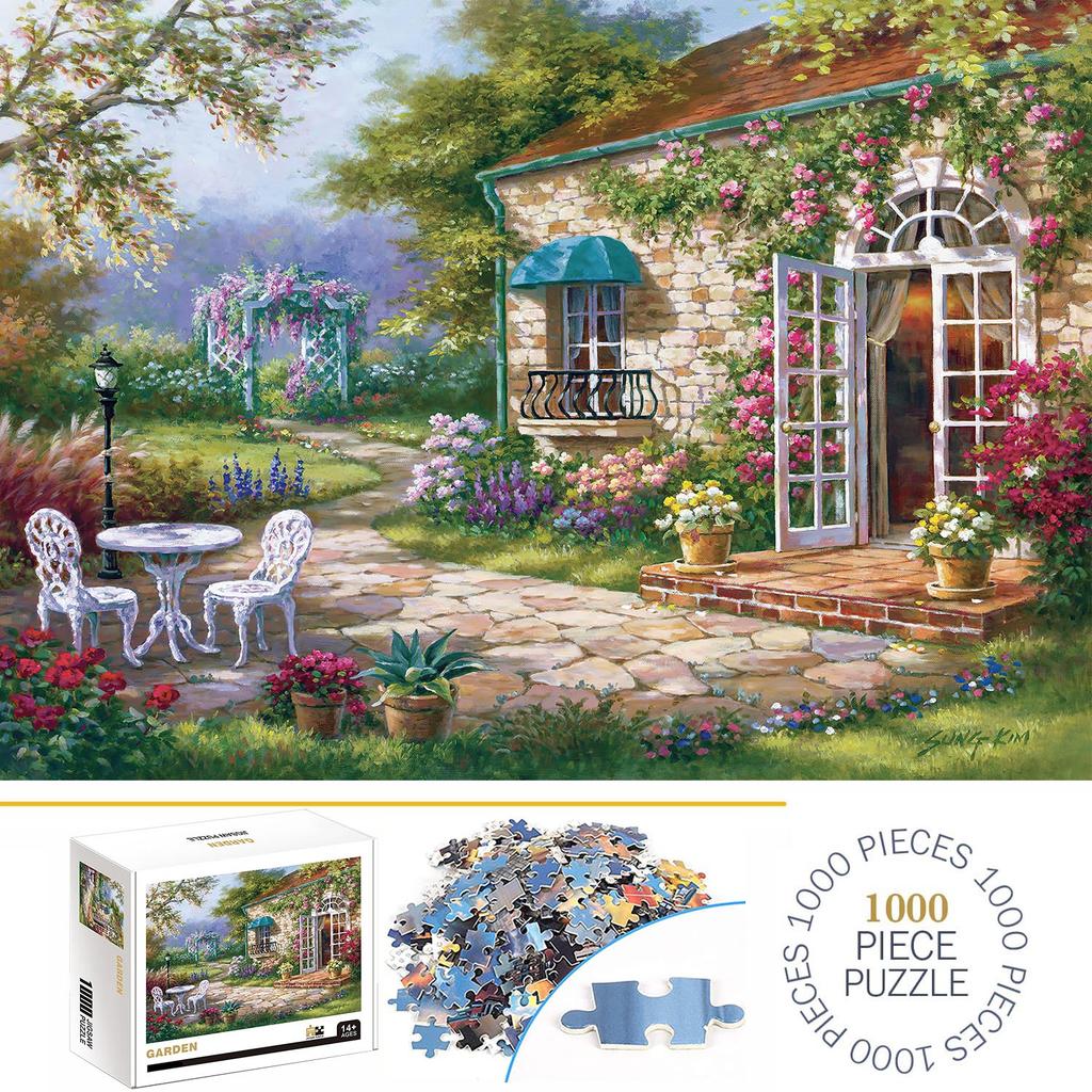 1000 Pieces Garden Jigsaw Puzzles For Adults Home Decor Games Family Fun Floor Puzzles Educational Toys