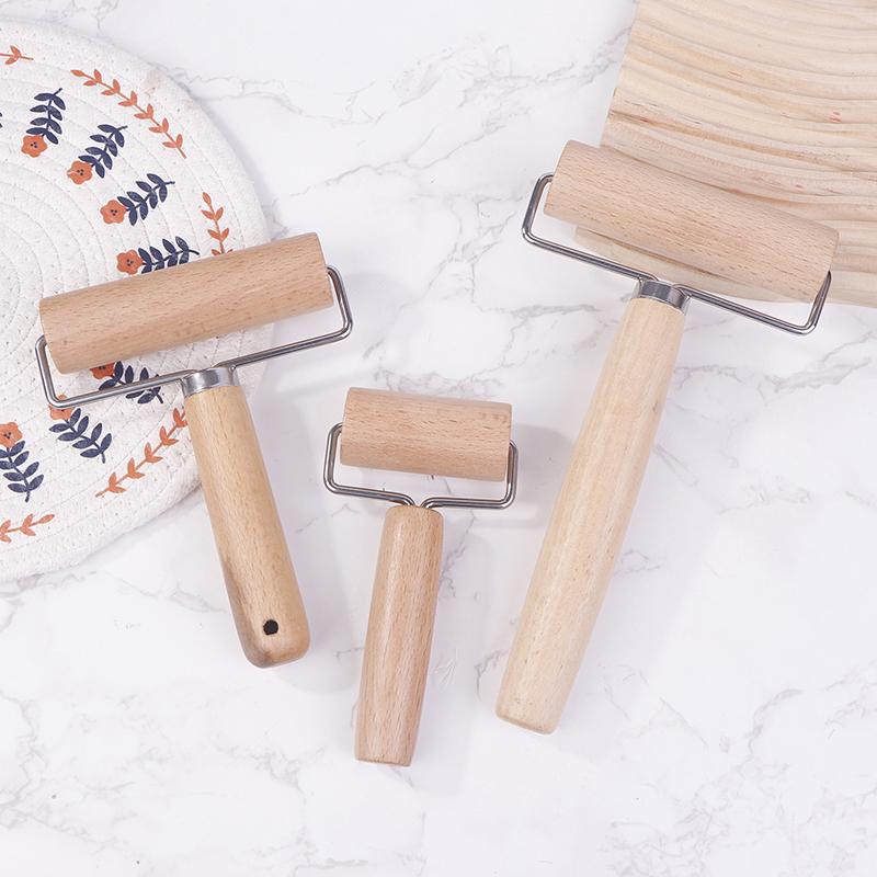 1PCS T-Shape Rolling Pin Small Rolling Pin Wooden Rolling Pin Pizza Roller Dough Roller Kitchen Baking Tool Nut Crusher 1