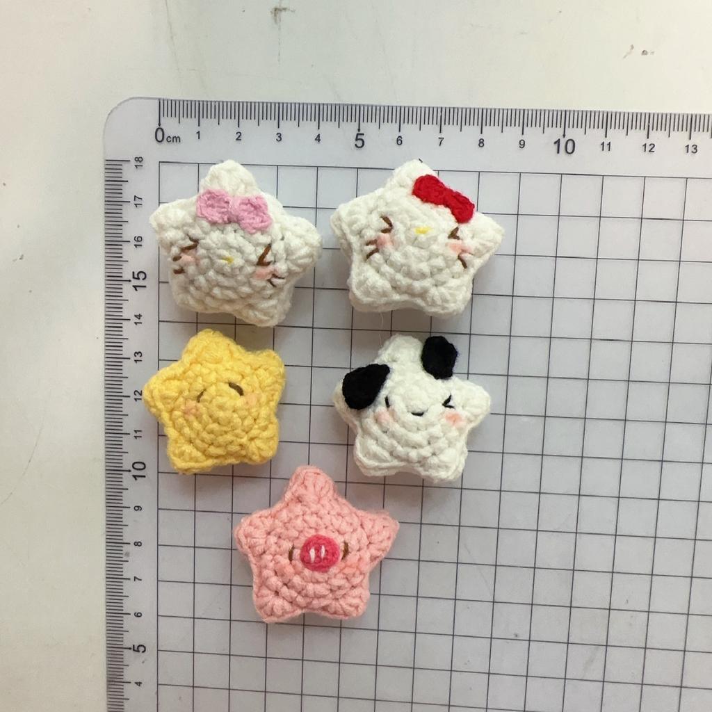 Wholesale Crochet Pendant Cartoon Little Star High Quality Cotton Thread Hand DIY Decorative Gift Clothing Decoration Cute Stars