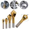 4Pcs Metal Drill Bit HSS Titanium Coated Countersink and Deburring Tool Set