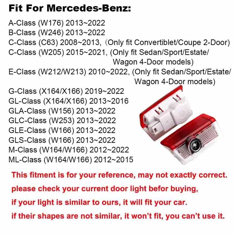 Горячая Распродажа Светодиодная Подсветка Логотипа Двери Автомобиля Приветственная Подсветка Аксессуары Для Mercedes Benz W212 W213 W166 W167 W176 W177 W246 W205 GLC C253 X253