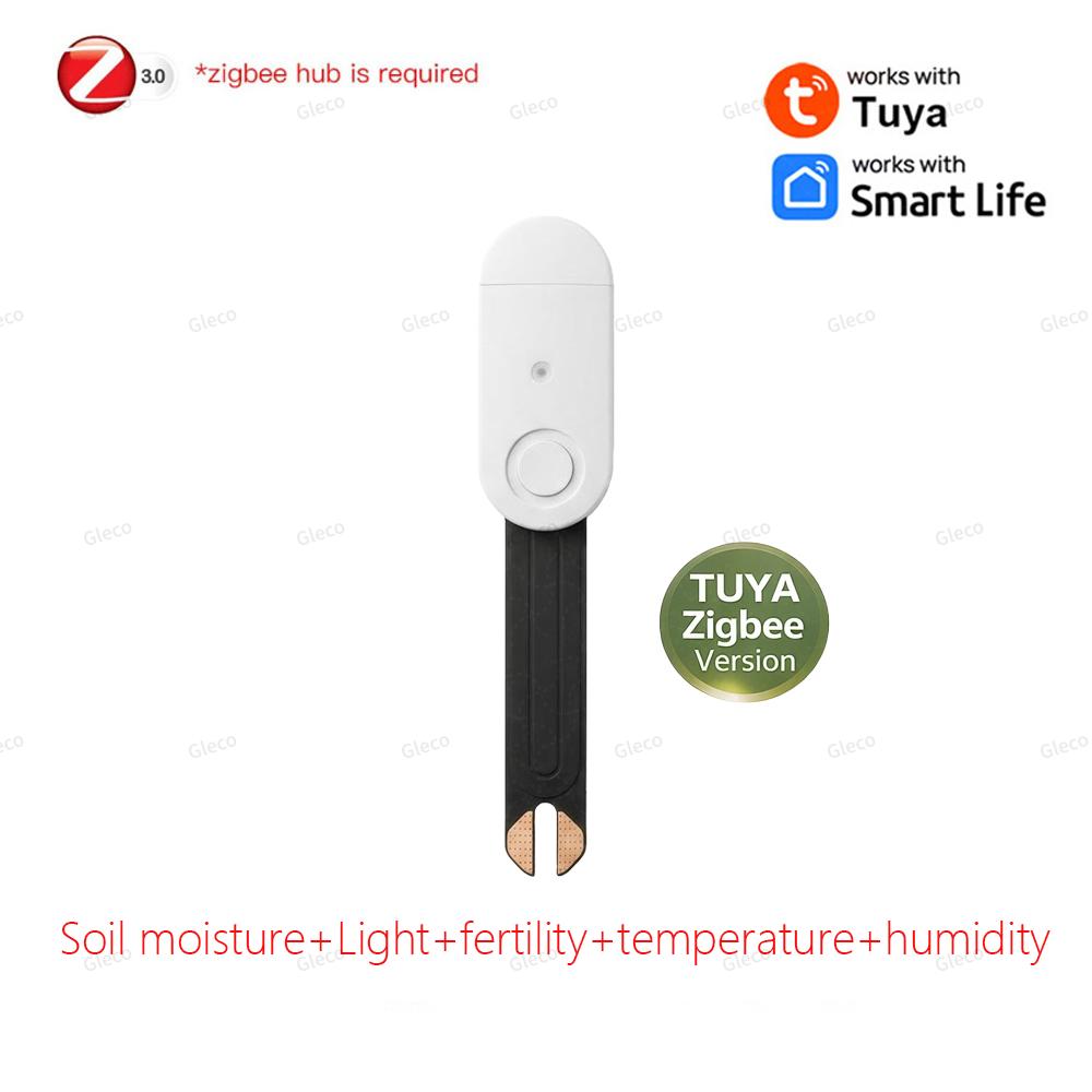 Zigbee Soil Moisture Sensor Fertility Sunlight Ambient Humidity Temperature Tester Monitor Detector For Smart Life TUYA 2MQTT