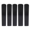 5Pcs Tenor Saxophone Reeds 2.5 Bb Resin Tenor Sax Reeds with Plastic Box for Beginners Professionals Black