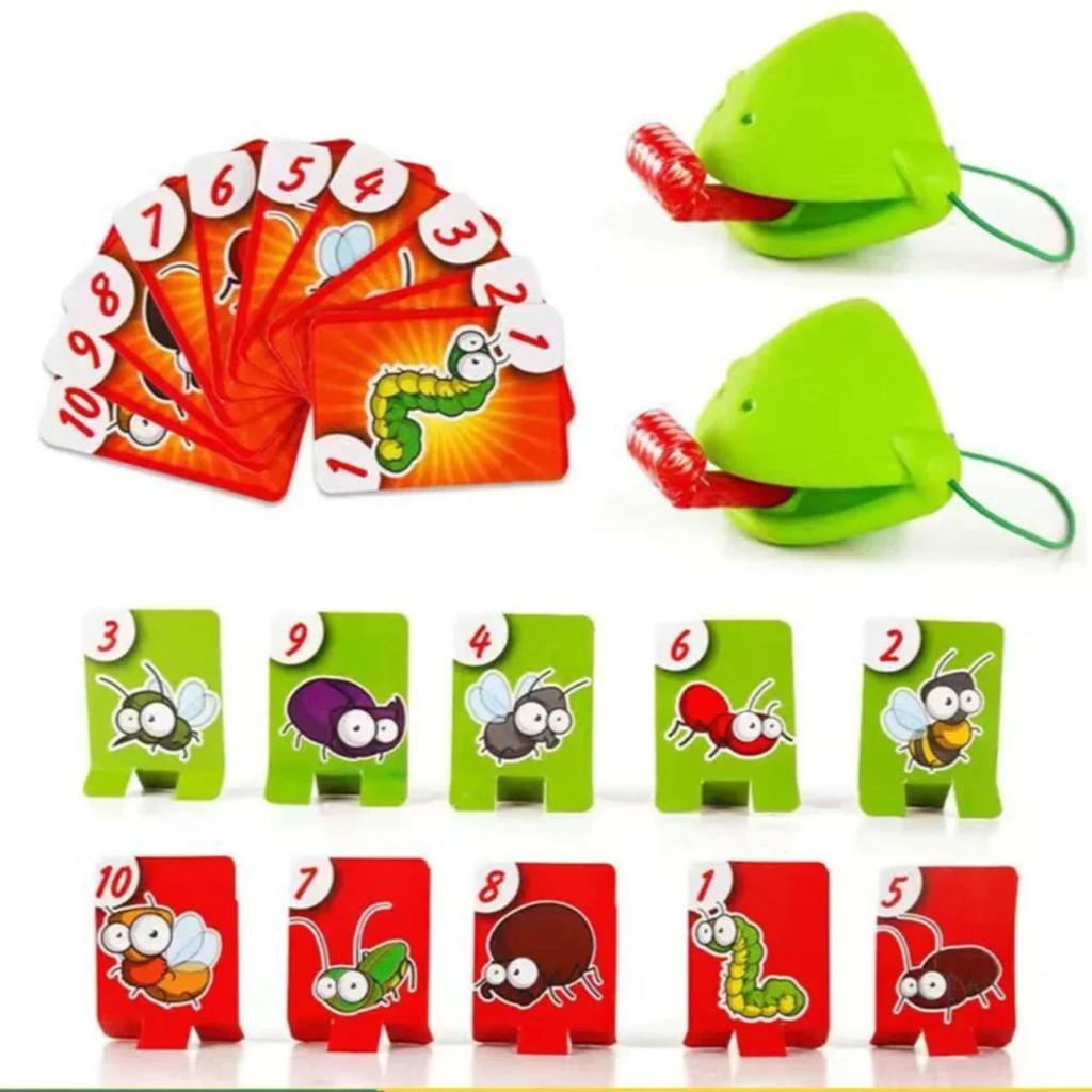 Funny Lizards Mask Toy Frog Tongue-Sticking TikTok Same Two-player Card Game Desktop Interactive Toys Parent-child Party Games