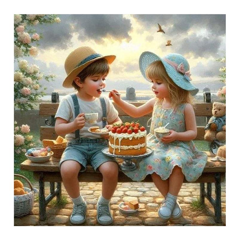 Сладкая парочка 5d DIY полная алмазная картина милая девочка и мальчик собака медведь новая алмазная мозаика вышивка для подарка на день рождения декор комнаты