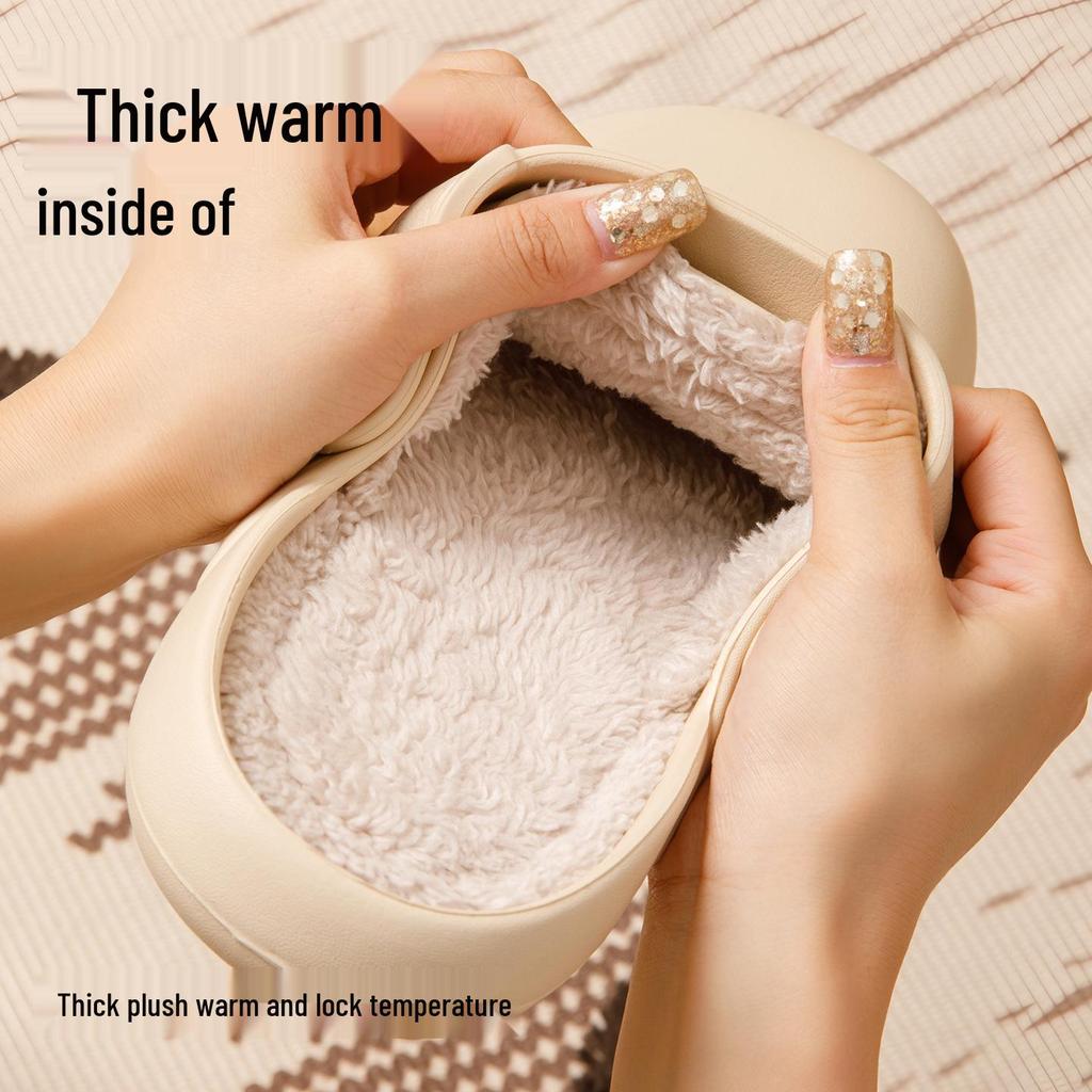 Женские и мужские водонепроницаемые нескользящие домашние хлопковые тапочки - Простые, с закрытым носком, теплые для зимы, подходят для пар