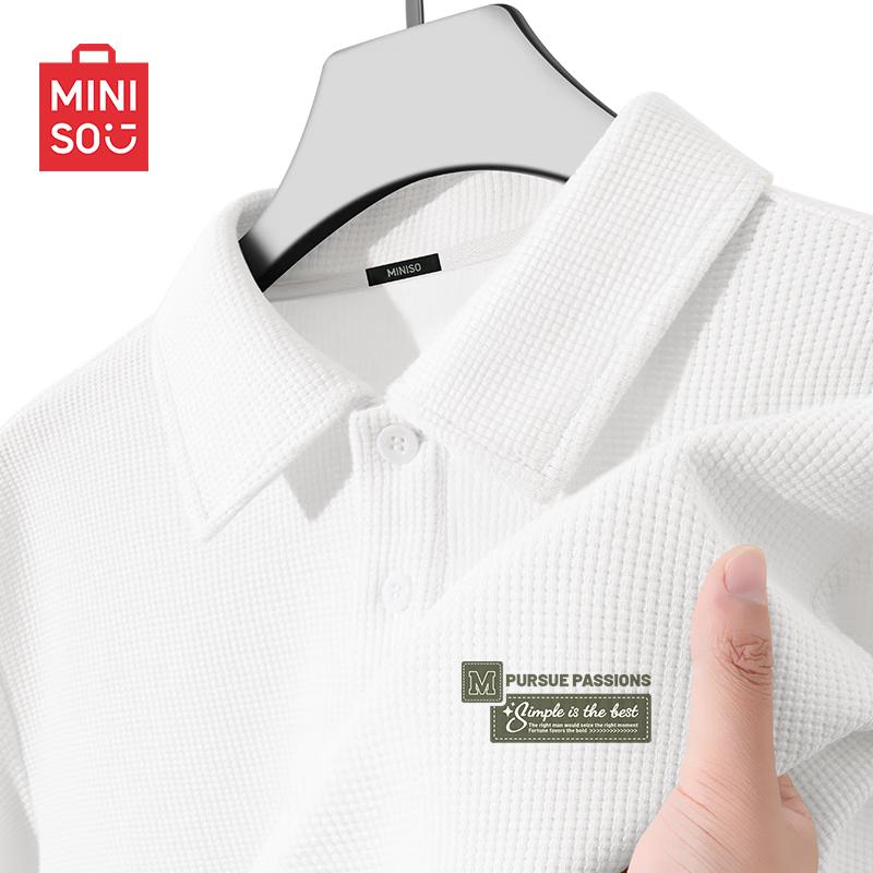 MINISO Мужская вафельная рубашка-поло, лето 2026
