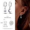 2024 New Earring for Women 925 Silver Sparkling Star Butterfly Heart Tassels Feather Hoop Earrings Engagement Wedding Jewelry