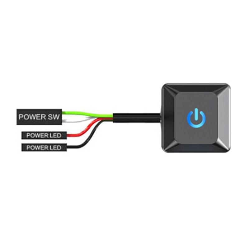 Desktop Computer External Power Button with LED Lights for Motherboard Power Switching Button