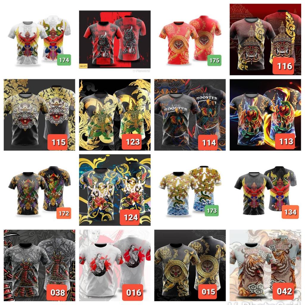 Tshirt Men Women Unisex Bird Eagle Snake Monkey Giant Demon Evil Tiger Samurai Rooster Print 3D Streetwear Thai Literature Animal Garuda Naga