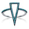 Silver Ring 'Navajos' Silver Turquoise (rhodium Plated) - 21x8 Mm
