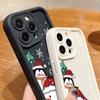 Чехол Merry Christmas Snowman Print для iPhone 16 Pro Max 15 14 13 Pro 12 11 XR XS 8 7 с рисунком пингвина, мягкий противоударный защитный бампер из ТПУ