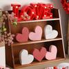6 шт./компл. День святого Валентина Знак любви Сердце фермерский деревенский в форме сердца деревянный блок многоярусный поднос стол центральный элемент украшение рабочего стола