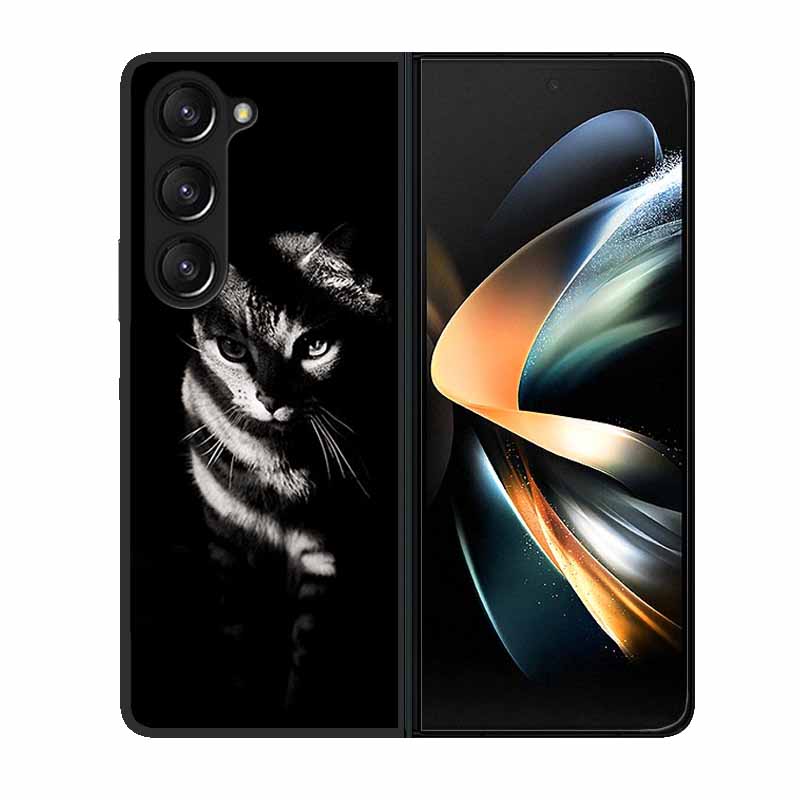 Чехол-крышка для телефона Samsung Z Fold 6 Волк Черный Пластиковый Жесткий Задний Чехол для Samsung Galaxy Z Fold6 Fold 4 3 2 5 Чехол Funda