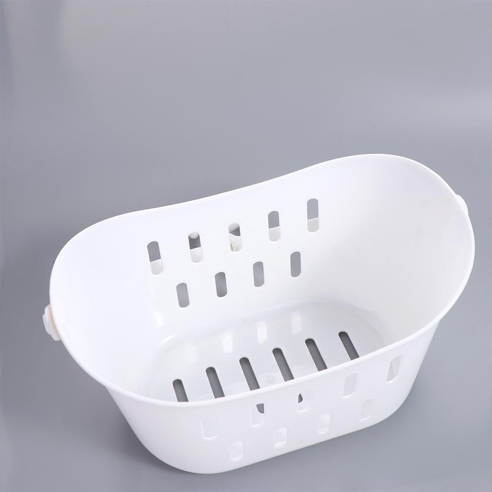 White Hanging Drain Basket Hangable Sundries Hanging Basket Shower Storage Basket Bathroom
