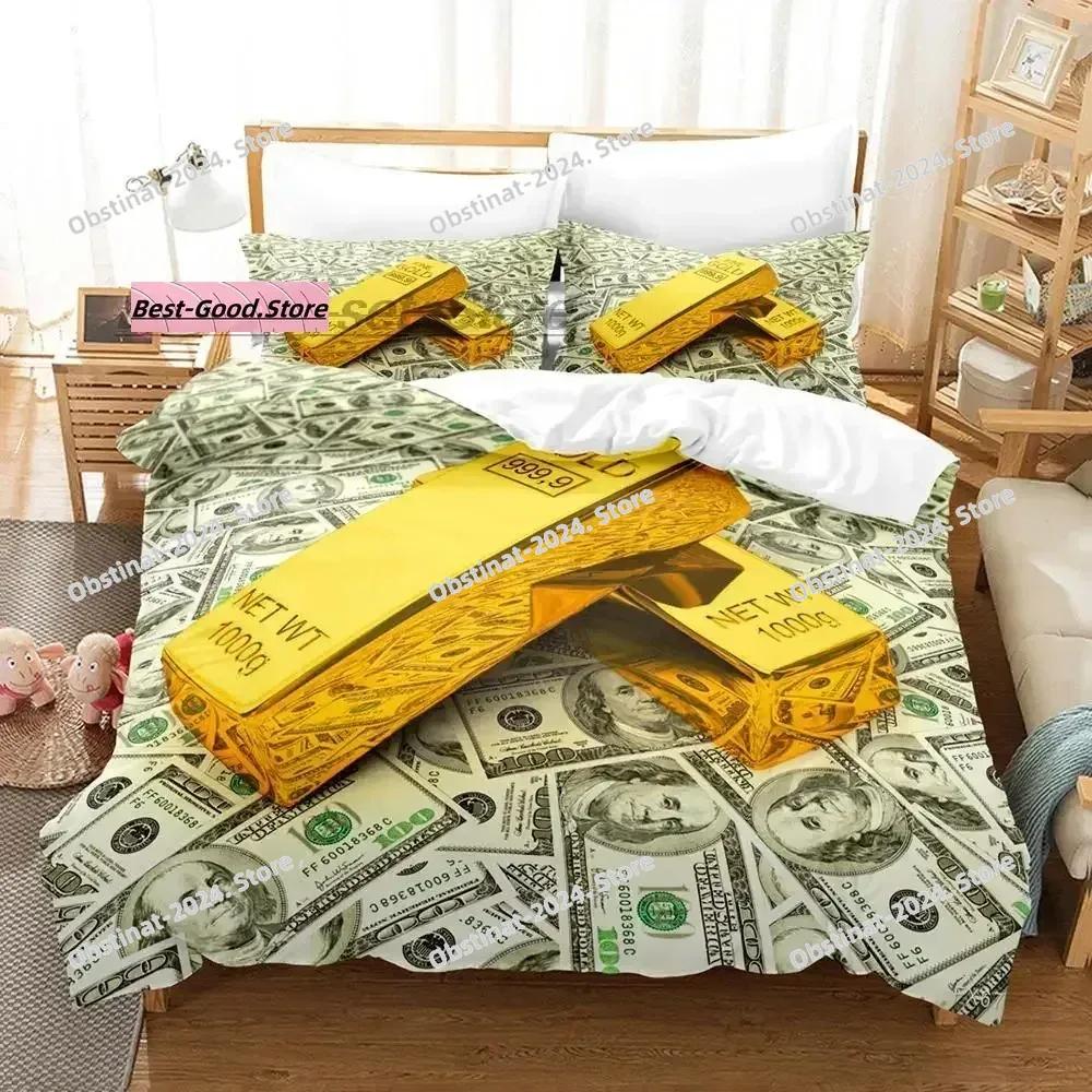 Постельное белье Dolar Single Twin Ful Quen King-Sized Размеры Размеры Комплект постельного белья Взрослый Детская спальня Комплекты пододеяльников 3D печать Деньги Комплект простыней