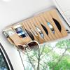 Alpmosn Sun Visor CD Case Holder For Car - Multi-Function Visor Organizer With CD/DVD Storage, Eyeglass Clip, Card Slots & Pen Holder, Durable