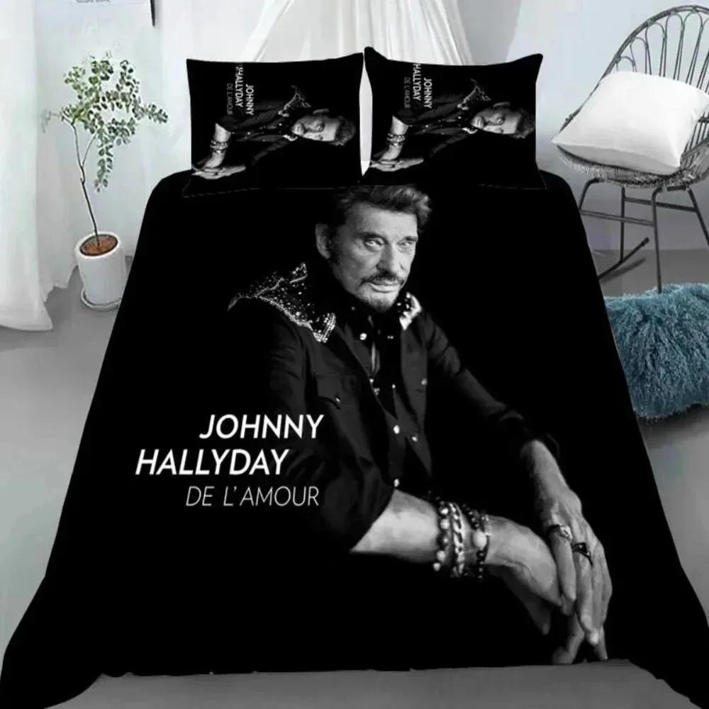 Duvet Cover Pillowcase Rock Star J-Johnny H-Hallyday Bedding Set Single Twin Full Queen King Size Aldult Kid Bedroom Duvetcover