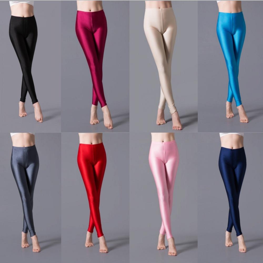 Women Leggings Girl Slim Cropped Trousers High Elasticity Skinny Casual Pants Dance Performance Trousers