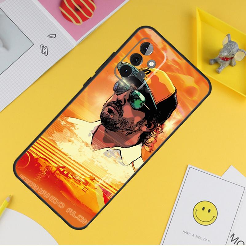 F1 Racing Fernando Alonso 14 Cover For Samsung Galaxy A34 A35 A14 A15 A25 A53 A33 A13 A52 A32 A12 A51 A71 A54 A55 Case