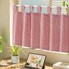 Утолщенные клетчатые короткие шторы с принтом для гостиной, спальни, кухни, для окна, декоративные маленькие шторы