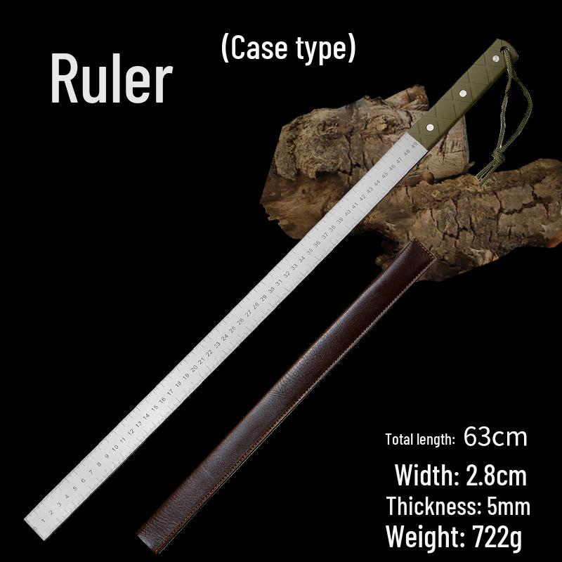 Многофункциональная закаленная нержавеющая стальная линейка 5 мм и инструмент для самообороны