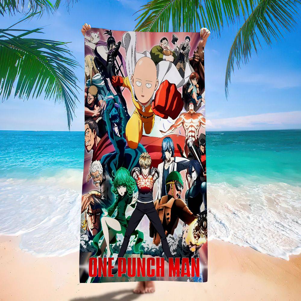 O-One-Punch Man S-Сайтама Аниме Пляжное Полотенце для Плавания Мягкое Впитывающее Мыльное Полотенце Детские Подарки для Детей Путешествия Кемпинг Спортзал