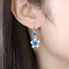 Серьги из серебра 925 пробы с иглой, новые женские модные украшения, розовые, синие, белые, с кубическим цирконием, длинные серьги с цветочной кисточкой и крючками