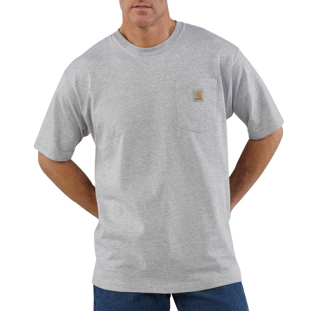 Carhartt K87 Workwear Short Sleeve with Pockets and Big Tall US Small Gray Men's T-Shirt (Regular & Sizes) Size Color