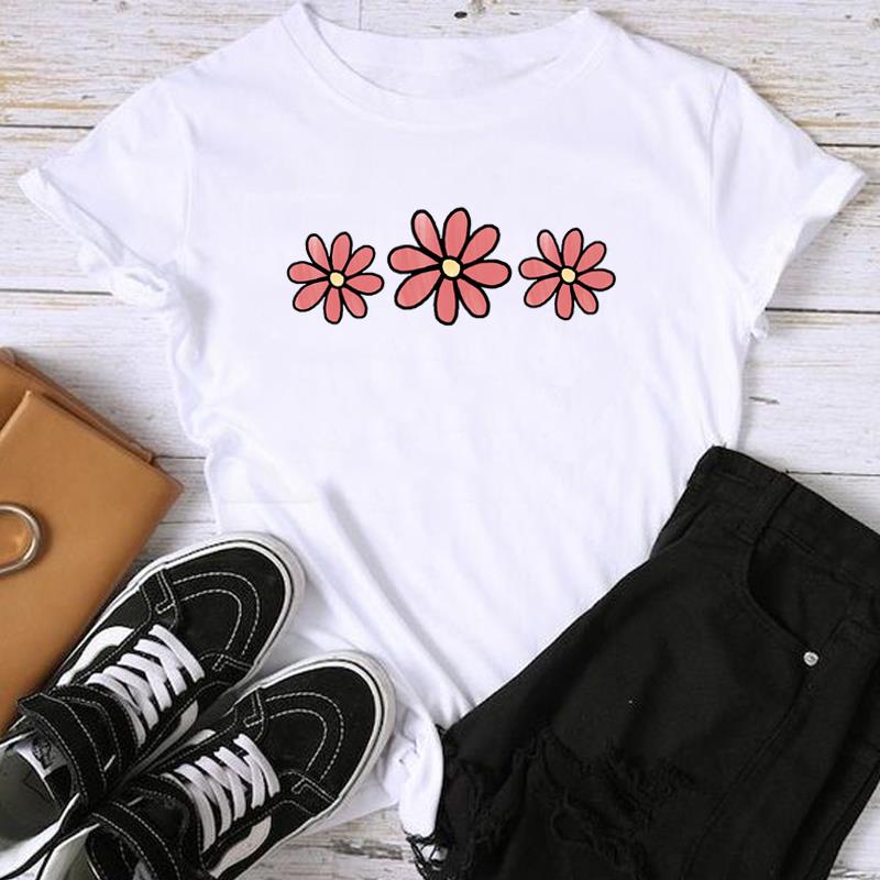 Азиатский размер-принт, женская любовь, сердце, акварельный тренд, сладкая женская футболка 90-х годов, повседневная женская летняя футболка, модная футболка с коротким рукавом и рисунком