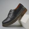 "Unisex Cowhide Round-Toe Work Boots: British Style Low-Top Casual Footwear for Women"