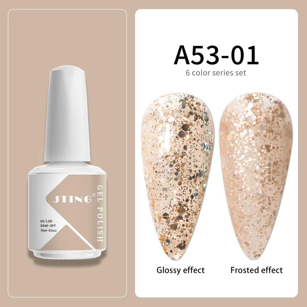 JTING Фабричный поставщик материалов для ногтей Набор гель-лаков для ногтей 6 цветов OEM Частная марка 15 мл УФ-гель-лак Индивидуальный логотип бренда