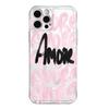 Розовый Черный Amore Brush Script Принт Прозрачный Чехол Для Телефона Для Samsung Galaxy S10 S20 S21 S22 S23 S24 S25 NOTE 10 20 ULTRA Чехол