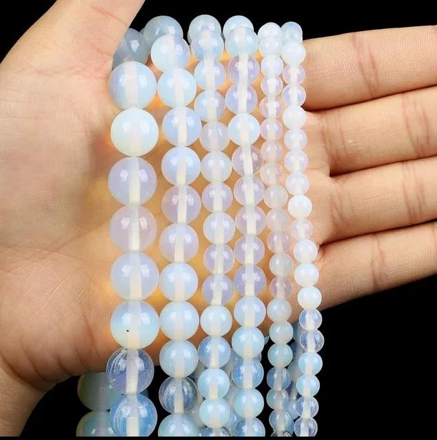 30pcs Natural Stone Beads Tiger Eye Agate Turquoise Rose Quartz Lapis Jade Opal Round Loose Beads for Jewelry Making DIY Bracelet 6mm