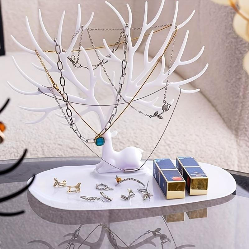 Jewelry Rack Antlers Earrings Necklaces Rings Display Bracelet Deer Jewelry Organizer Cases Stand Tray Tree Gifts For Women