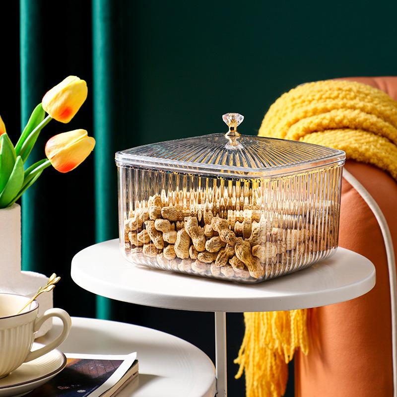 Блюдо для закусок с крышкой, большая емкость, прозрачное сервировочное блюдо, многоцелевой контейнер, пластиковая тарелка для печенья, орехов, сухофруктов, еды