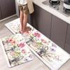 1Pcs Anti Fatigue Kitchen Rugs Floral Print Waterproof Non-Slip Thick Cushioned Kitchen Mat Heavy Duty Comfort Standing Mat for Kitchen