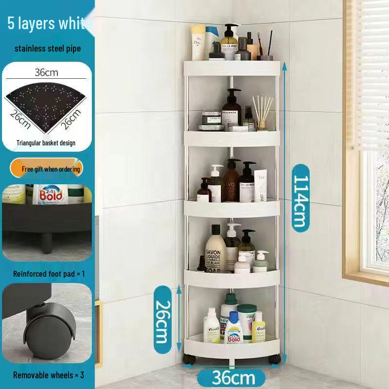 Треугольная угловая напольная полка для ванной комнаты для туалетных принадлежностей